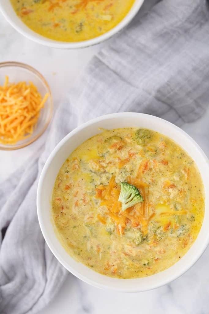 The Keto Panera Broccoli Cheddar Soup  is a a great soup. Broccoli and cheese are its made ingredients!