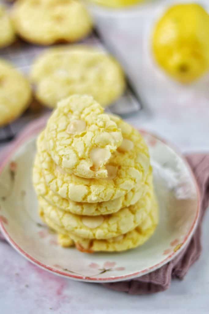 Duncan Hines lemon cake mix cookies are a mixture of sweet and tangy flavors with a soft chewy texture!
