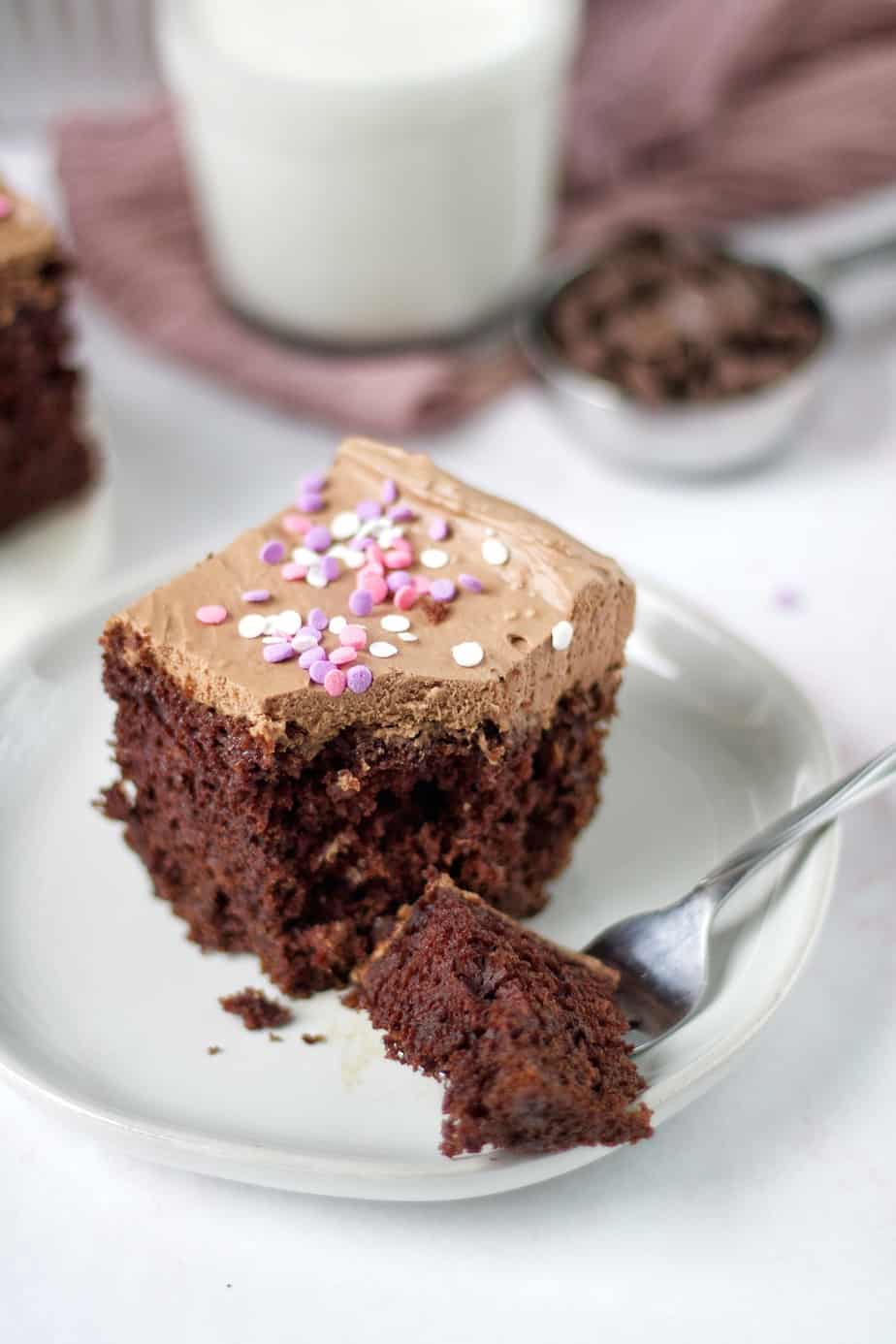 Moist Chocolate Cake With Whipped Cream Frosting