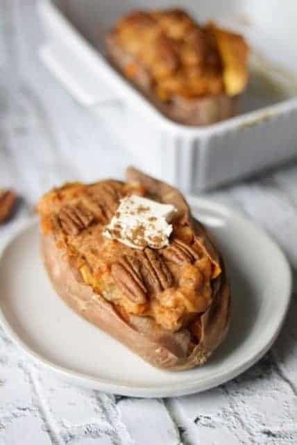 These twice- baked sweet potatoes with pecans are delicious and a treat for your family !They're perfect for all your celebrations!