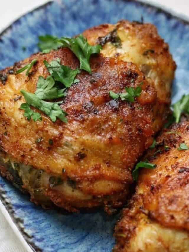 AIR FRYER BONE IN CHICKEN THIGHS- SO CRISPY