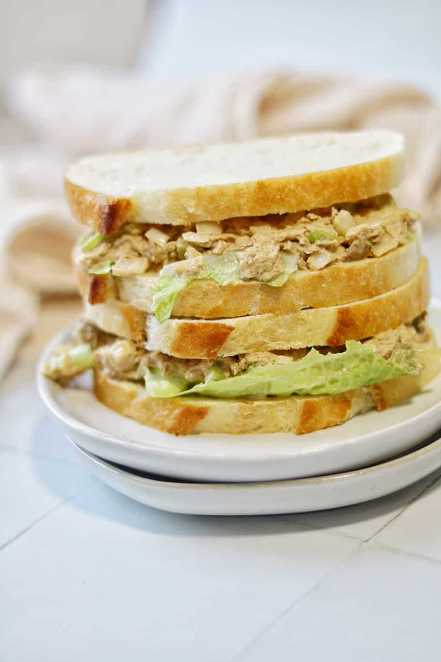 Classic light and fresh tuna salad. It's the perfect combination of creamy and crispy, made with a few simple ingredients like canned tuna, mayonnaise, onion, and celery.