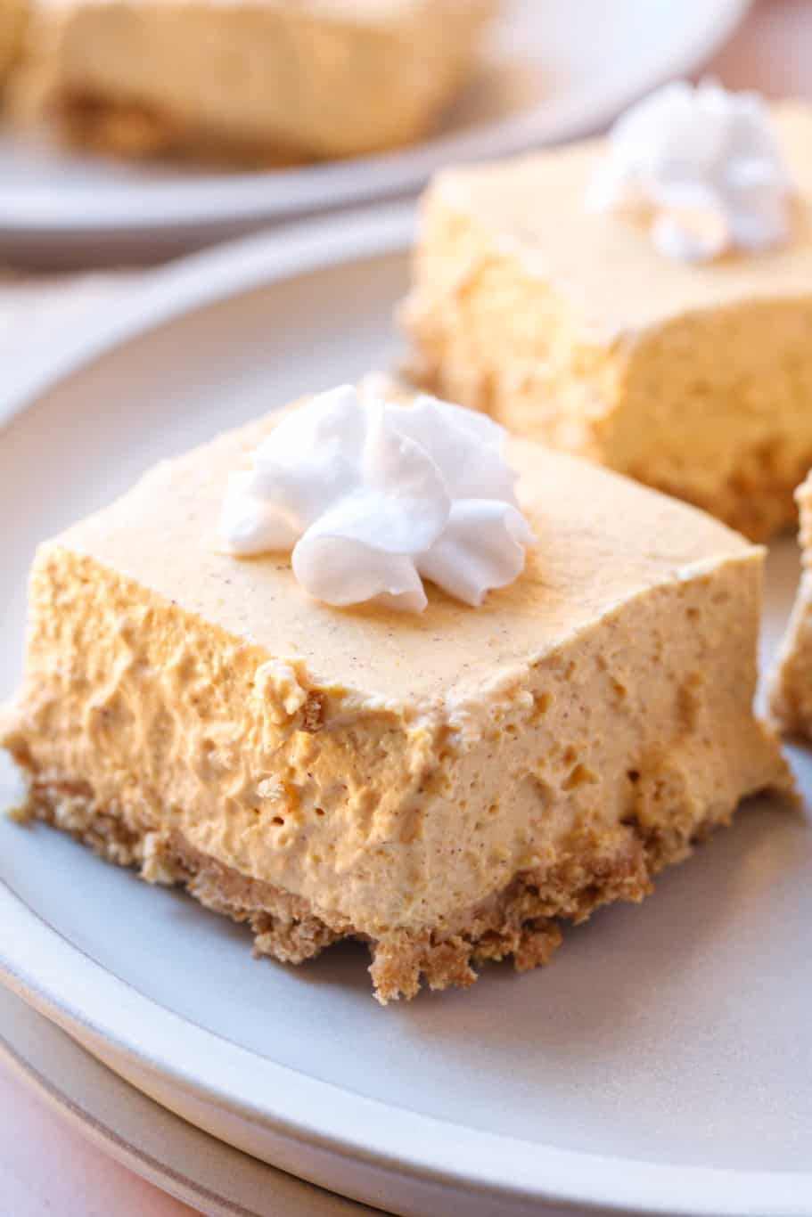 Tasty mini desserts made up of graham cracker crust and cheesecake filling.